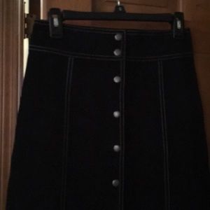 Black suede skirt